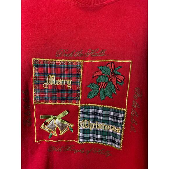 ugly Christmas sweatshirt embroidered red gold - Picture 2 of 7